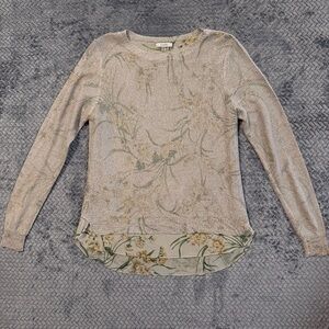 Sioni Flower Lightweight Layered Sweater size medium